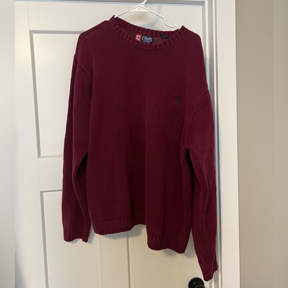Chaps Men's Burgundy Crewneck Sweater